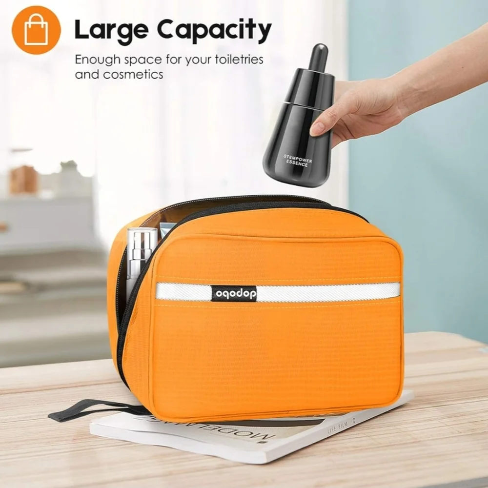 Travel Toiletry Bag - Waterproof, Hanging Hook, Portable Organizer for W & M
